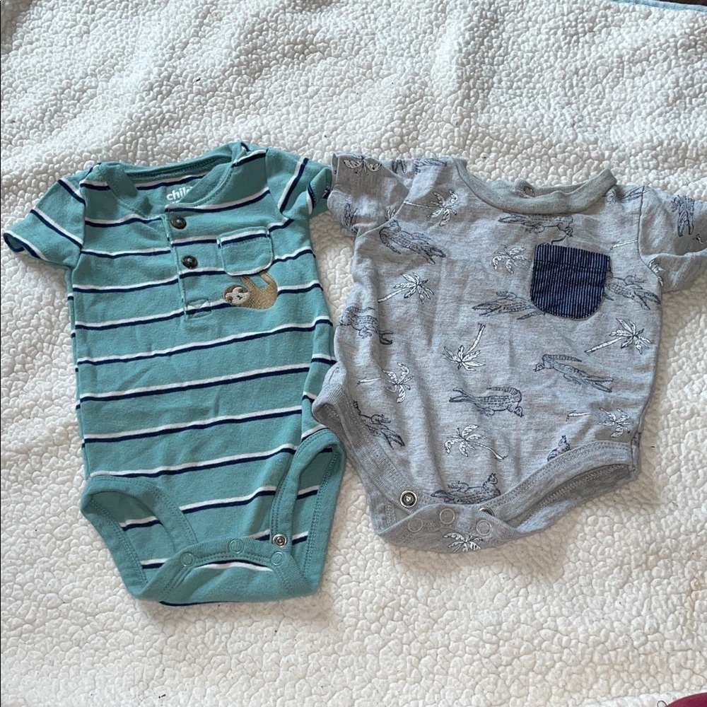 Chicco Baby Onesies Set - Blue and Gray